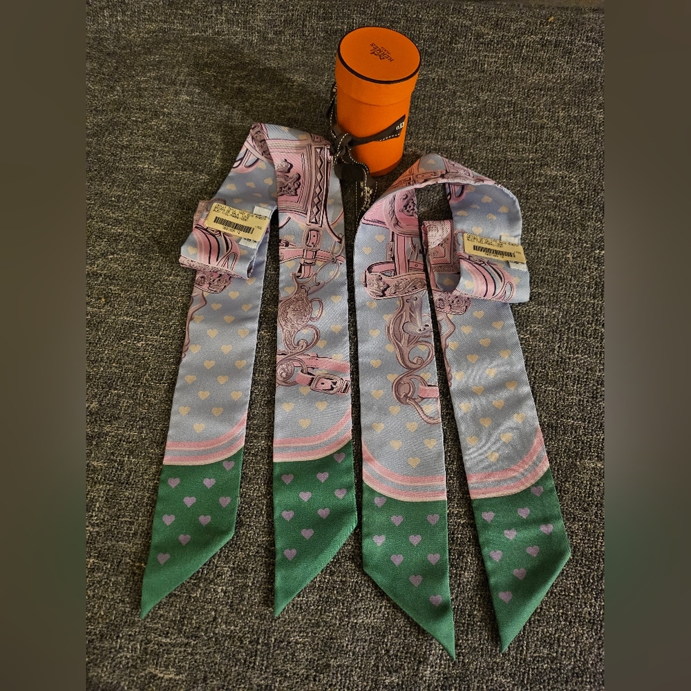Pair of Hermes twillies twilly scarf two 2